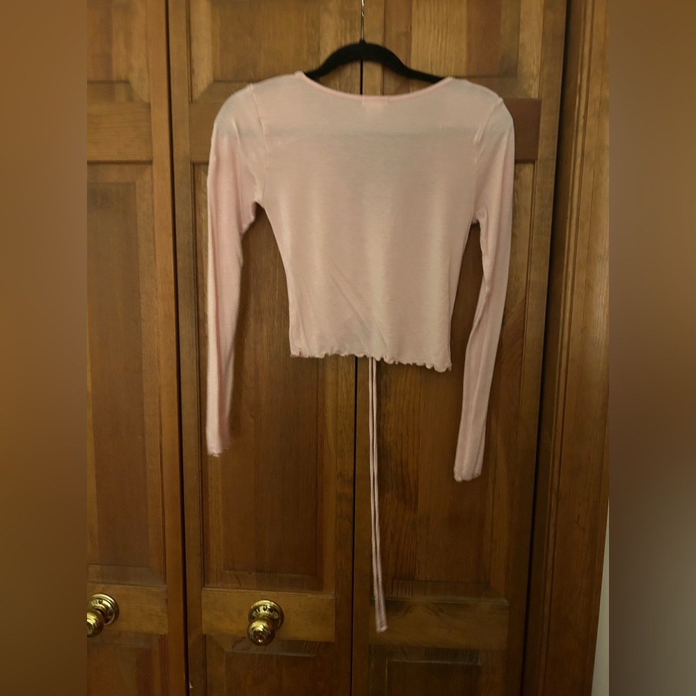 Luna Chix Women’s Sz XS Pink Ruching Balletcore Y2K Inspired Long Sleeved Top - Picture 10 of 15